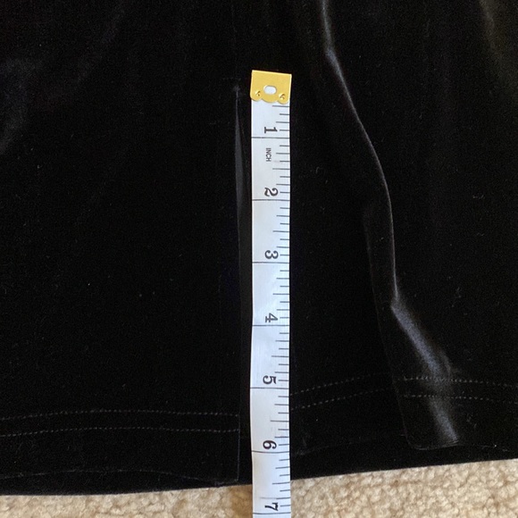 Velvet High Rise Fitted MIDI Skirt with Back Slit - Picture 4 of 5